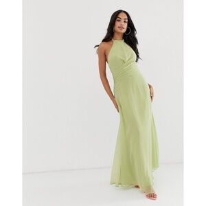 K012 ASOS DESIGN Maxi Dress w/ High Neck & Drape Waist Detail